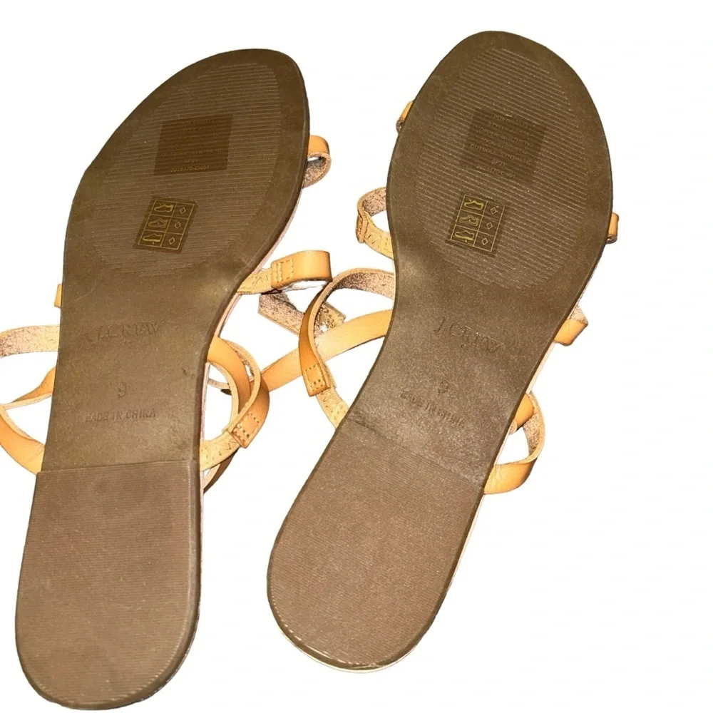 J.crew tan Ankle-strap flat sandals size 9 style AW598